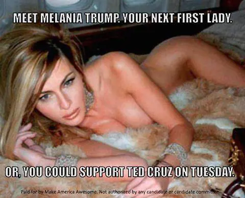 Ted Cruz pubblica la foto di Lady Trump senza veli