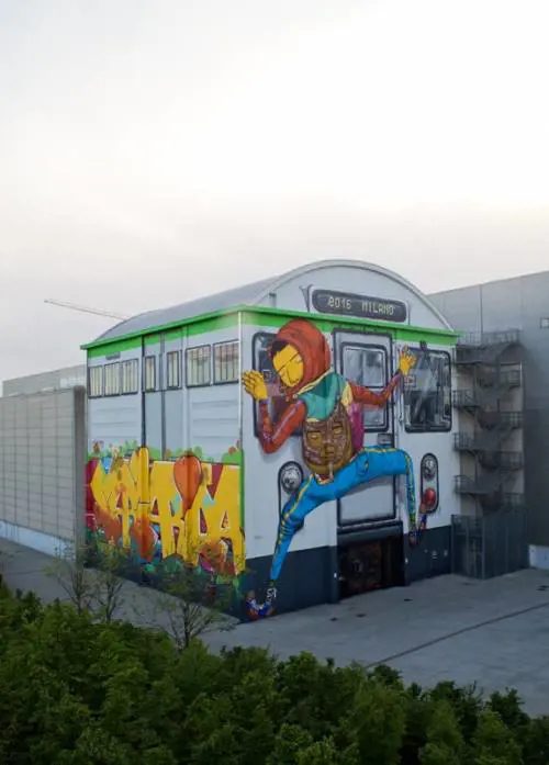 Osgemeos, il murales sul Pirelli Hangar Bicocca