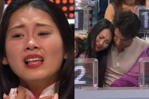 Ciao Darwin, la concorrente in lacrime in studio