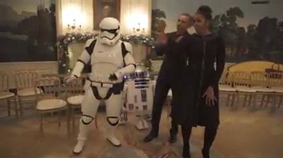 Star Wars Day, Michelle e Barack si scatenano con le guardie imperiali