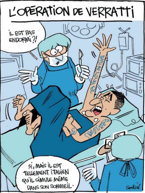 La vignetta dell'Equipe che deride gli italiani 