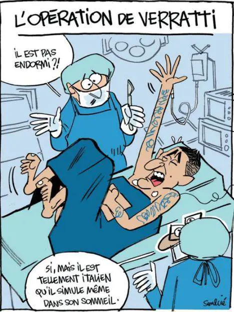 La vignetta dell'Equipe che deride gli italiani 