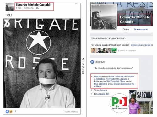 Dal Pd fotomontaggio choc: Salvini come Moro