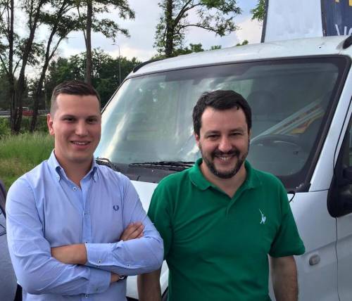 Simone Pavesi con Matteo Salvini