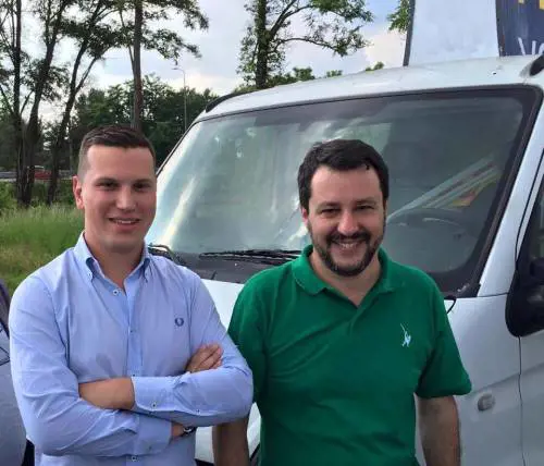 Simone Pavesi con Matteo Salvini