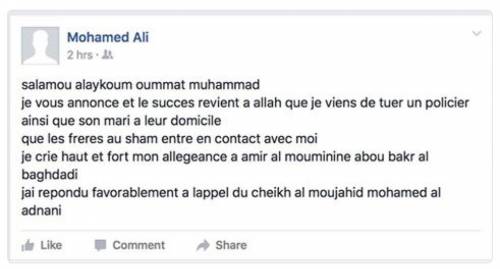 Parigi, i post del killer su Facebook