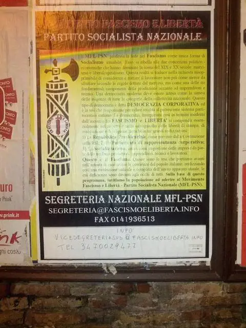 "È tornato il partito fascista". Polemica per il manifesto
