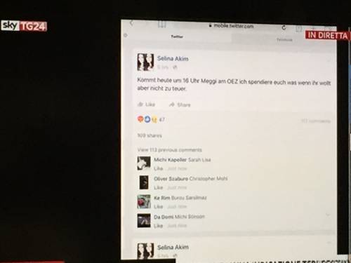 Il post trappola su Fb pubblicato dall'attentatore