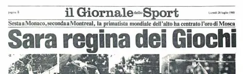 La pagina sportiva del «Giornale» che celebra l’impresa della Simeoni