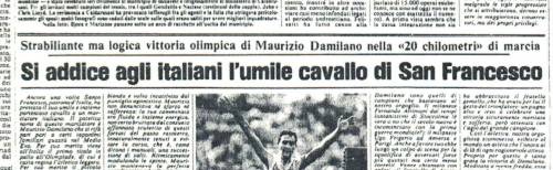 La prima pagina del Giornale che festeggia la vittoria di Maurizio Damilano