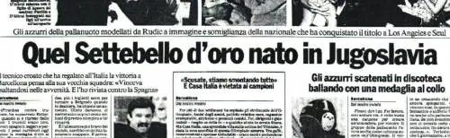 La pagina sportiva del «Giornale» che racconta la vittoria olimpica a Barcellona ’92 del Settebello
