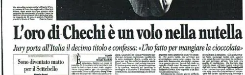 La vittoria di Juri Chechi alle Olimpiadi di Atlanta celebrata nelle pagine sportive del «Giornale»