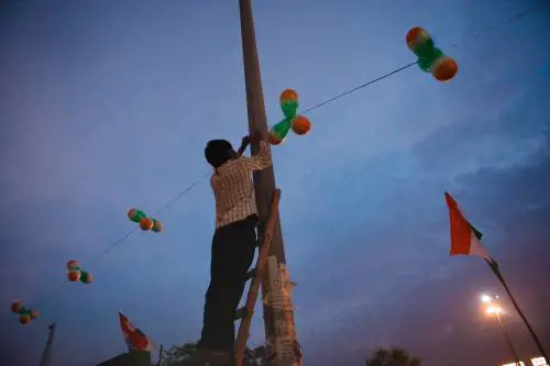 Gli ultimi preparativi per il Giorno dell'Indipendenza a New Delhi, in India