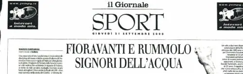 La pagina sportiva del Giornale che celebra la vittoria di Fioravanti