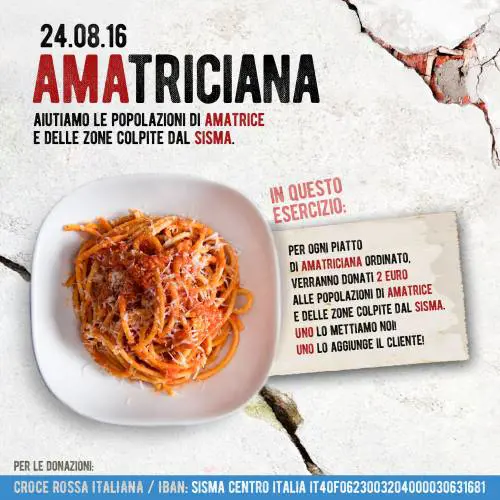 La proposta di Campana: "Due euro alla Croce Rossa per ogni piatto di amatriciana"