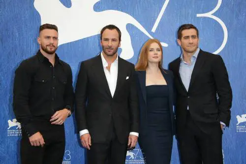Tom Ford con gli attori Amy Adams e Jake Gyllenhaal,