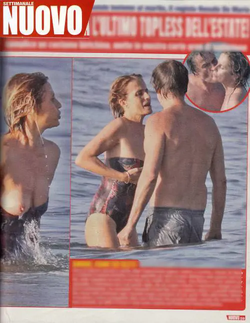 Isabella Ferrari va fuori di seno mentre fa il bagno