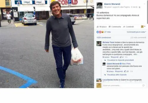 "Fai la spesa di domenica": polemica su Morandi