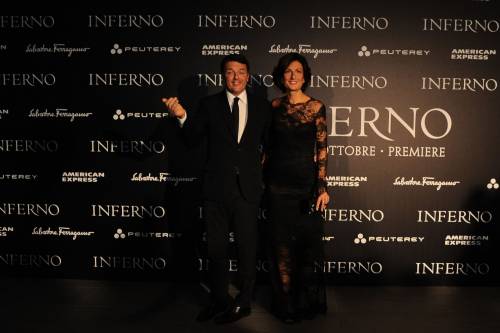 Matteo Renzi alla prima di "Inferno" di Ron Howard