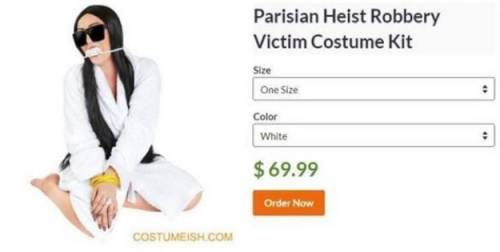 Kim Kardashian rapinata a Parigi diventa un costume di Halloween