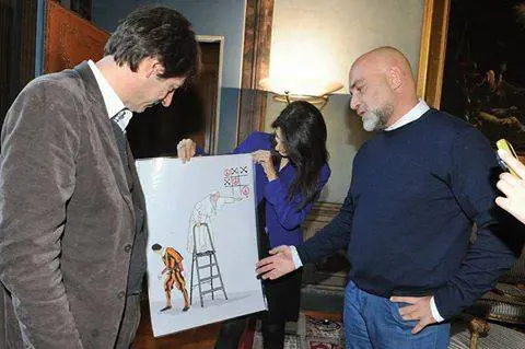 Roma, Raggi riceve in Campidoglio l'autore del murale sul Papa 