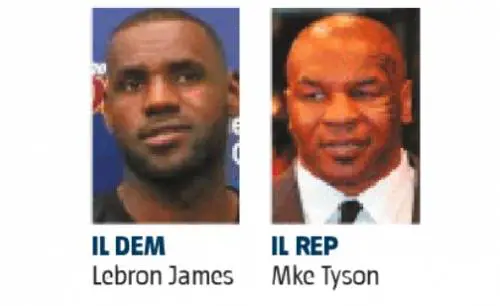 La stella Lebron supporta Clinton. Mike vota Trump