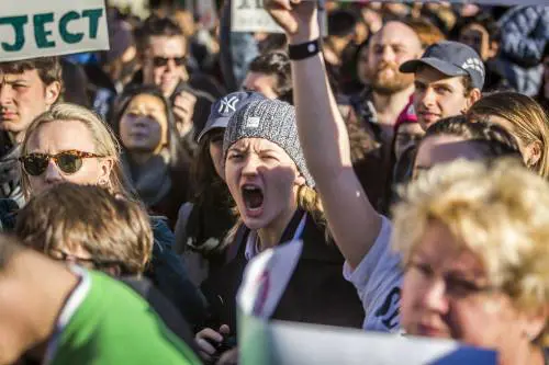 New York, manifestazione contro l'elezione di Trump