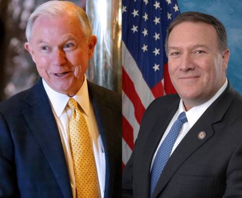 Jeff Sessions e Mike Pompeo