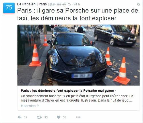 Parigi, gli artificieri fanno esplodere Porsche nel posto dei taxi