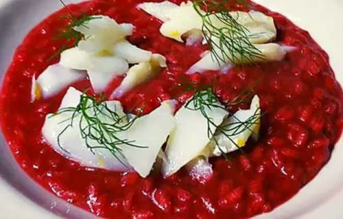 Riso, barbabietola e baccalà