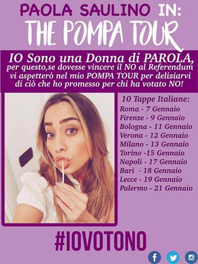 Promise sesso orale al referendum. Instagram blocca Paola Saulino