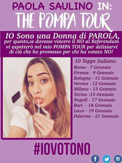 "Sesso orale se vince il No" Paola Saulino organizza il tour