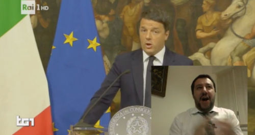 La festa da stadio di Salvini ​"Renzi è andato: ciaone"