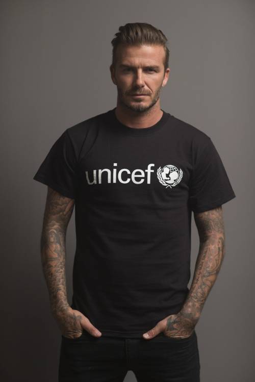  David Beckham e i tatuaggi per l'Unicef