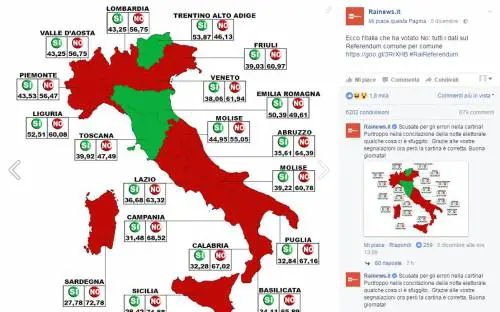 La gaffe di RaiNews: nella mappa due Molise e niente Marche