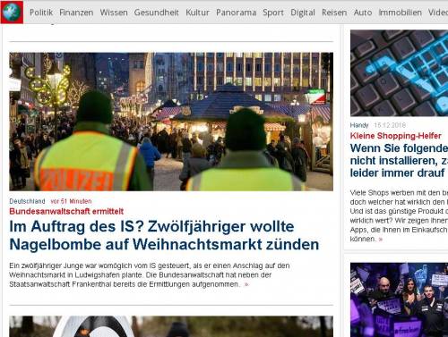 Isis, sventato attentato in un mercatino di Natale in Germania