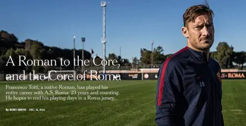 L'omaggio del New York Times a Totti