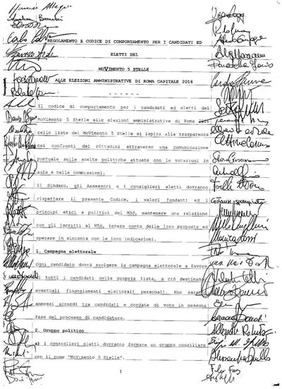 Ecco il vero contratto siglato dalla Raggi: "Sugli atti importanti va consultato Beppe"