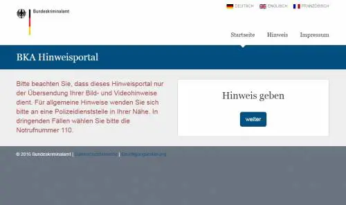 Dal sito bka-hinweisportal.de
