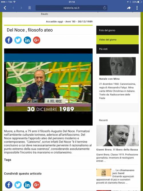 Del Noce ateo Lo dice la Rai