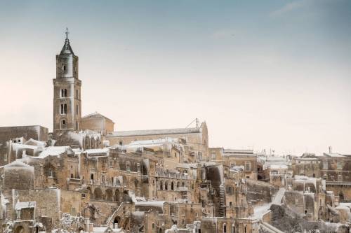 I Sassi di Matera sotto la neve sono uno spettacolo