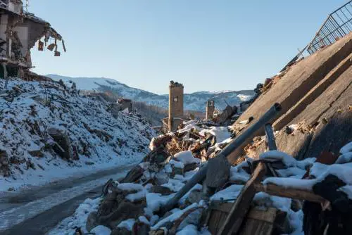 La neve è caduta su Amatrice
