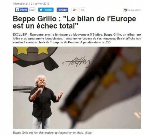Grillo e il giallo della frase su Trump e Putin