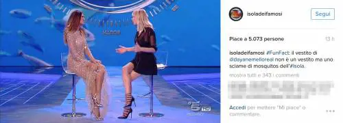 Dayane Mello hot all'Isola 2017, ecco l'abito con i mosquitos