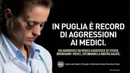 Record di aggressioni ai medici in Puglia. la campagna choc dell'Ordine