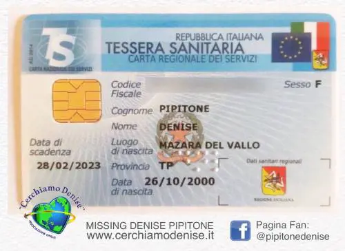 Denise, scomparsa nel 2004: a casa arriva la tessera sanitaria