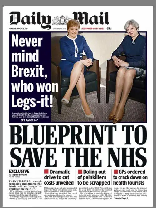 Daily Mail nella bufera sulla gaffe sessista in prima pagina