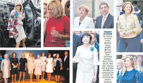 Melania a fiori, Brigitte corallo. Le super mogli (più un marito)