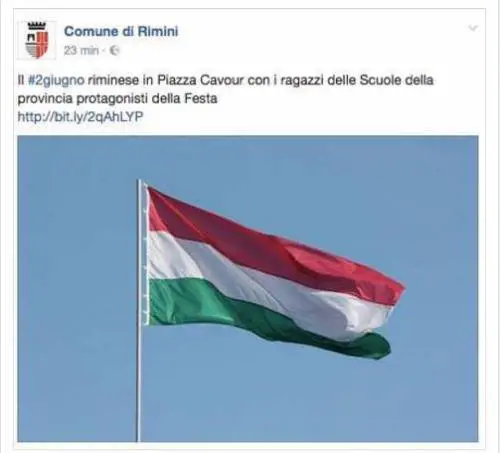 La bandiera ungherese, scambiata per il Tricolore