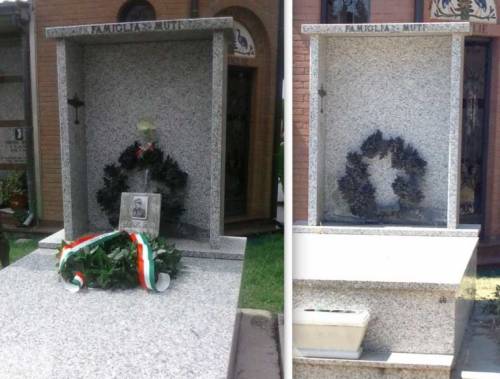 Scempio a Ravenna: vandalizzata la tomba dell'aviatore Ettore Muti